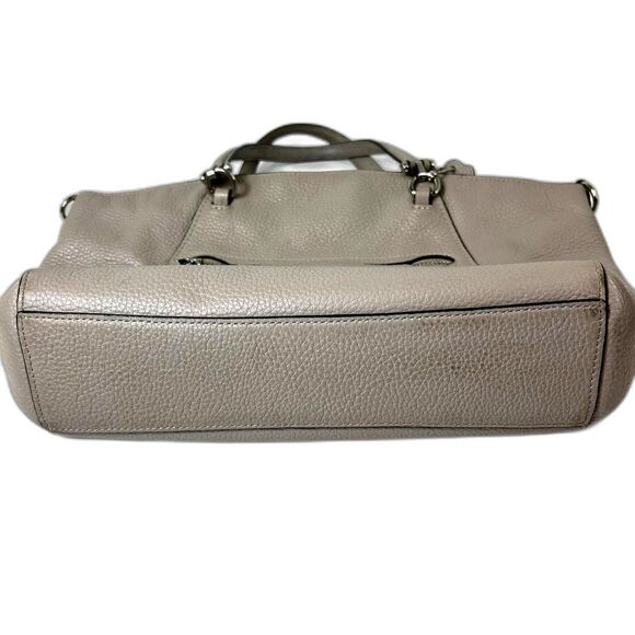 Coach Prairie Beige Taupe Pebble Leather Satchel Handbag #79997 - Picture 9 of 13